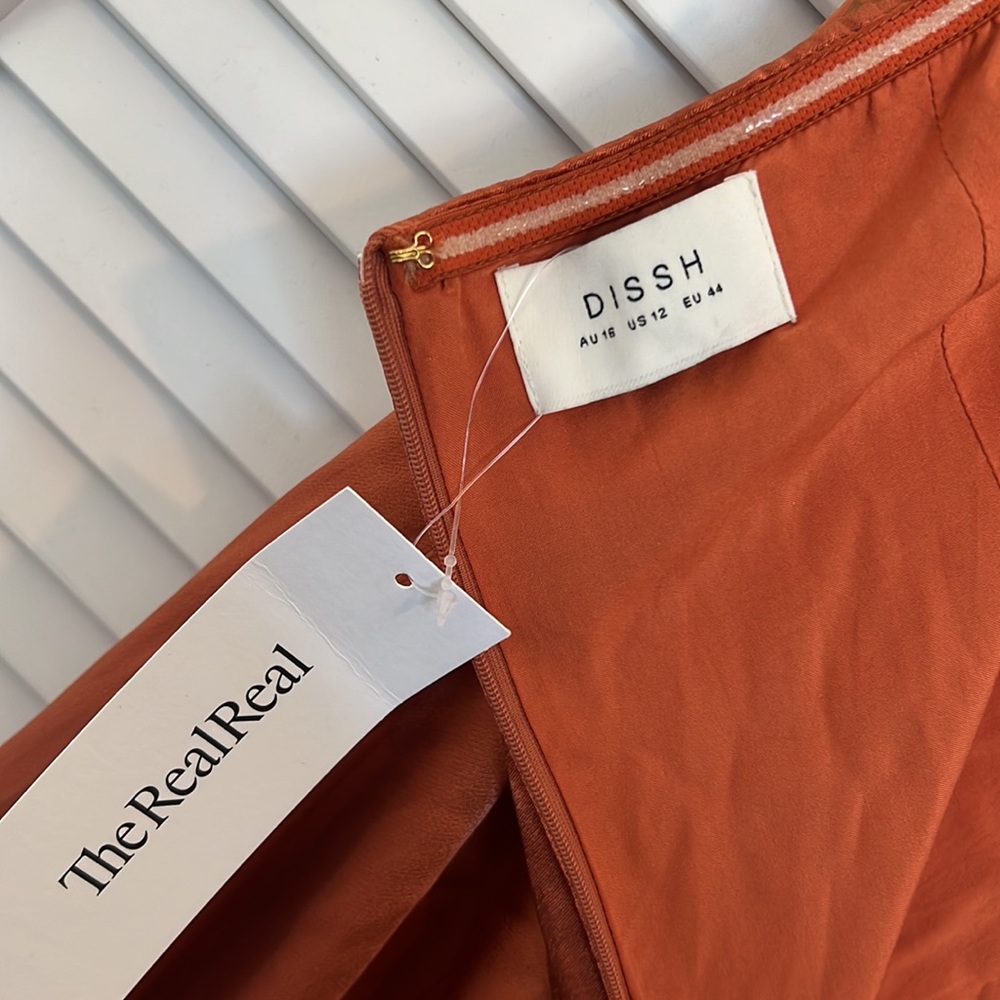 Dissh burnt orange satin dress - Picture 9 of 14